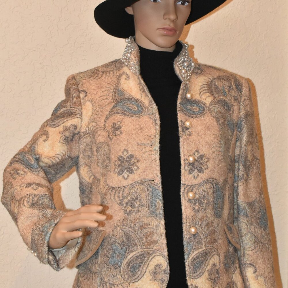 Vintage Paisley Italian Blazer jacket by Collection by Pamela US M-New w/o tags